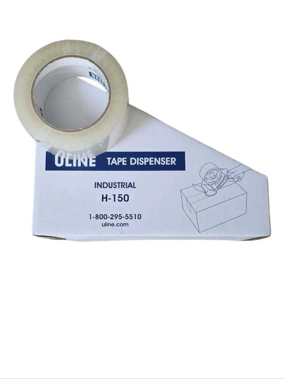 Uline H-150 Industrial Packing Tape Dispenser Gun with Clear Tape Roll